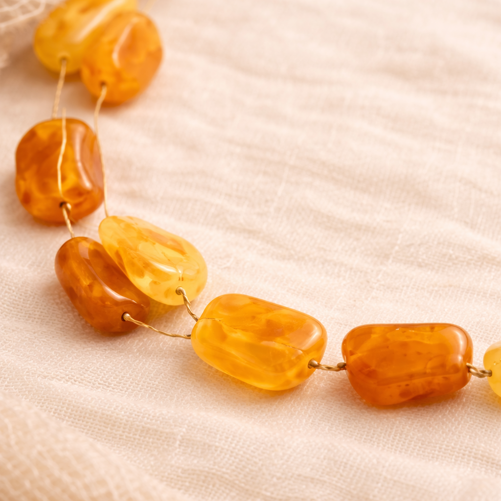 Stone Necklace and Bracelet Set for Women | Gold Tone Wire Wrapped Beaded Jewelry Set, Adjustable Chain, Fashion Accessory