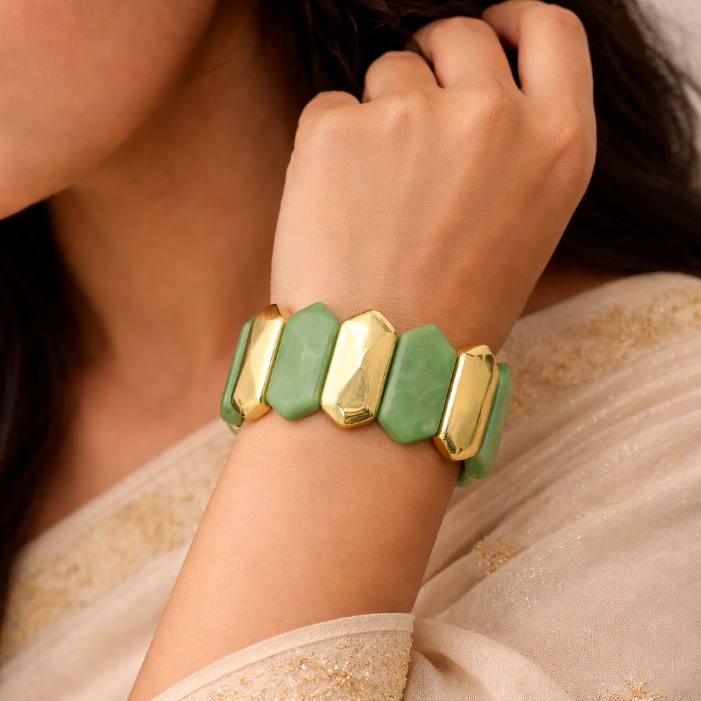 Geometric Resin Stretch Bracelet