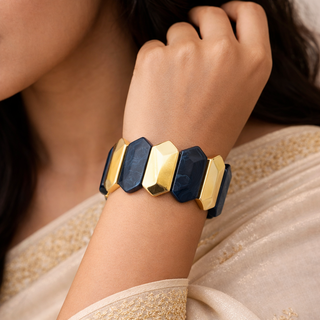 Geometric Resin Stretch Bracelet