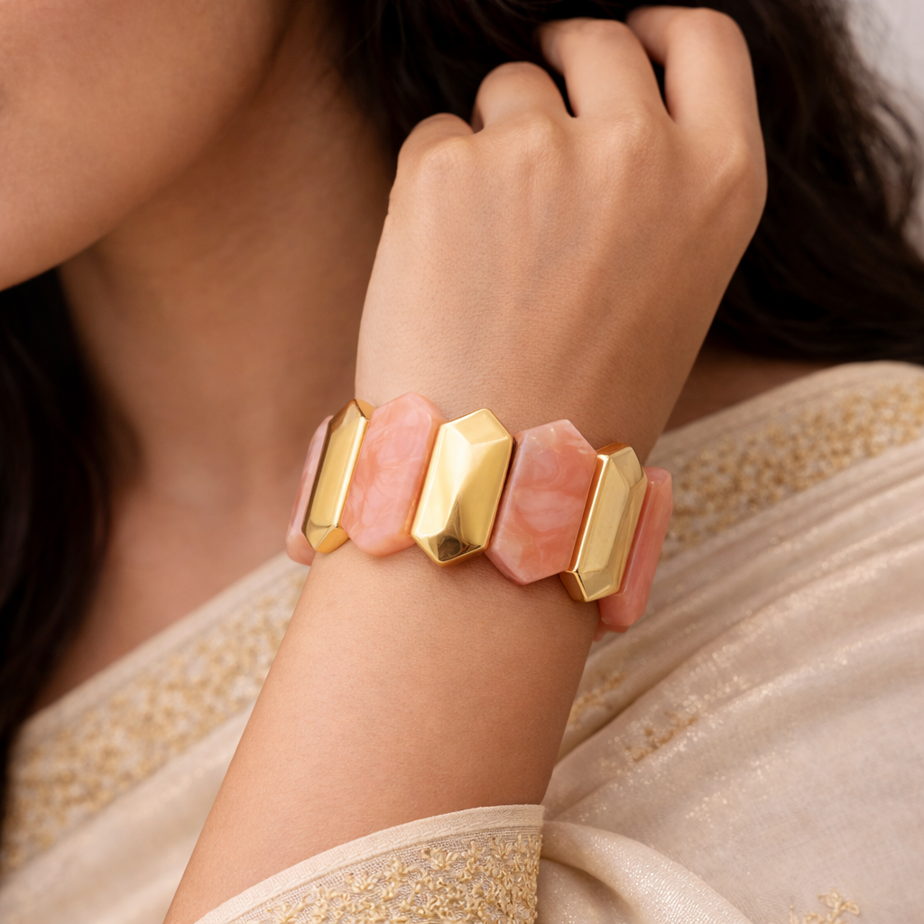 Geometric Resin Stretch Bracelet