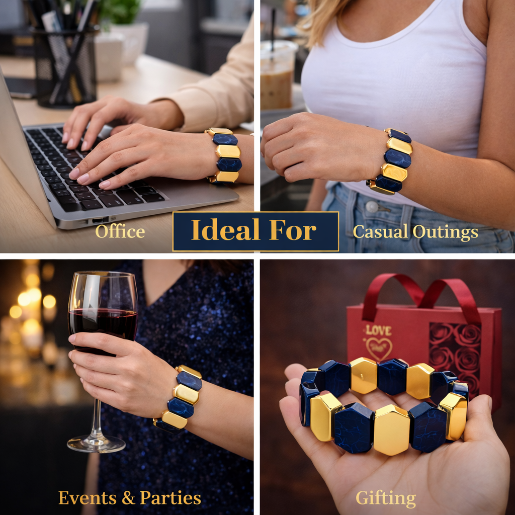 Geometric Resin Stretch Bracelet