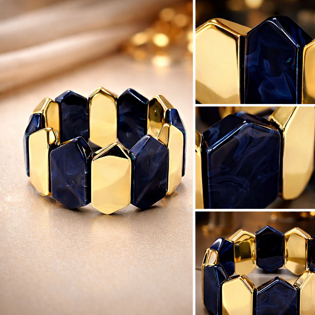 Geometric Resin Stretch Bracelet