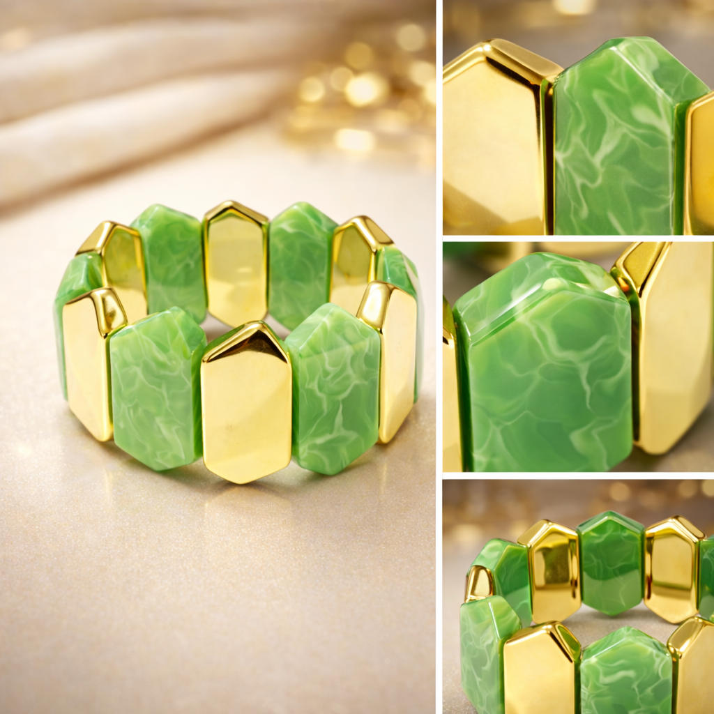 Geometric Resin Stretch Bracelet