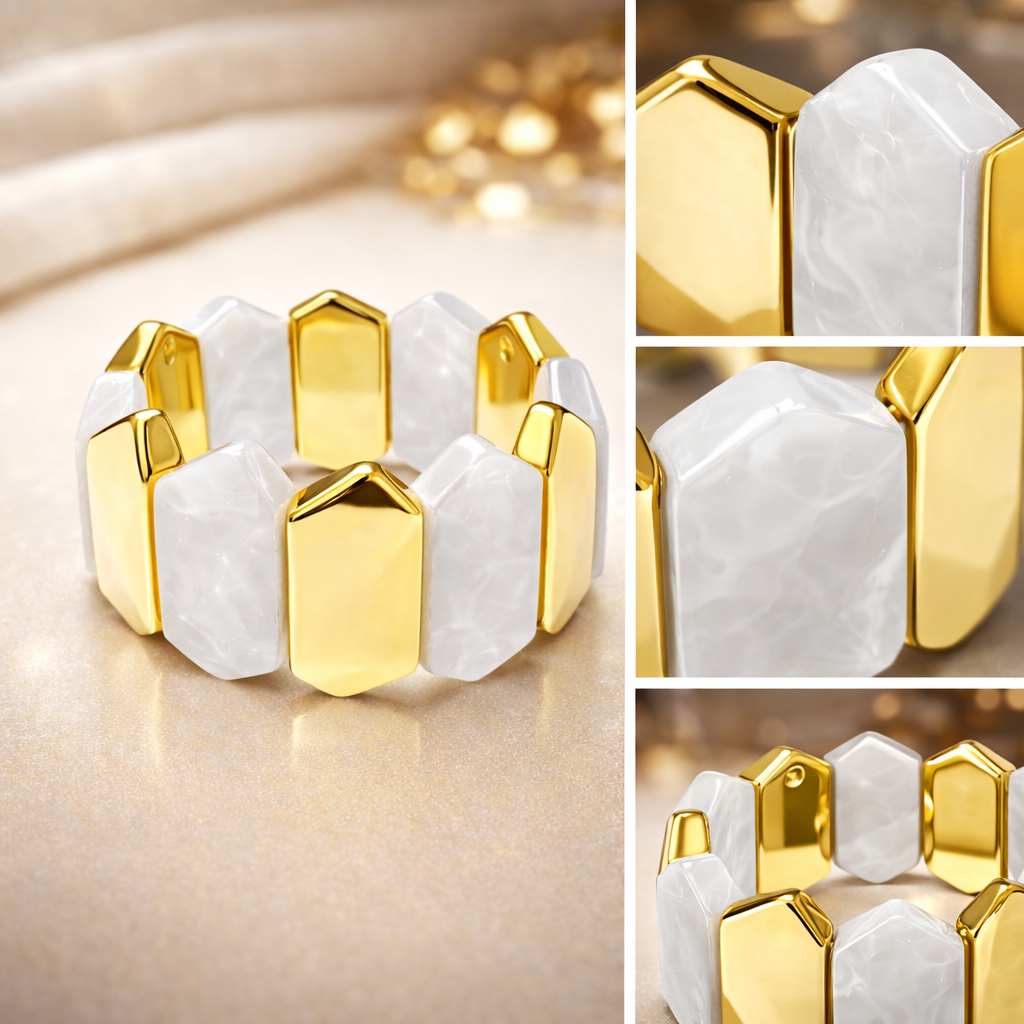 Geometric Resin Stretch Bracelet