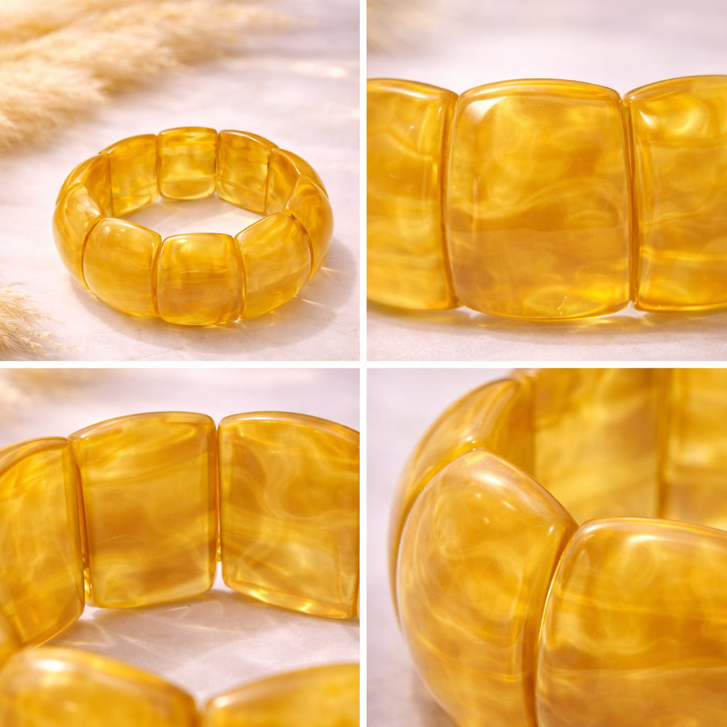 Wide Resin Stretch Bracelet