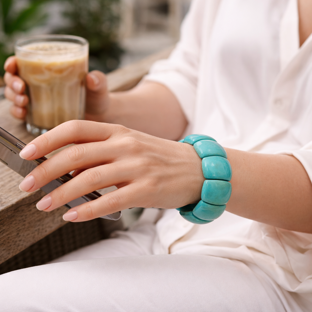 Wide Resin Stretch Bracelet