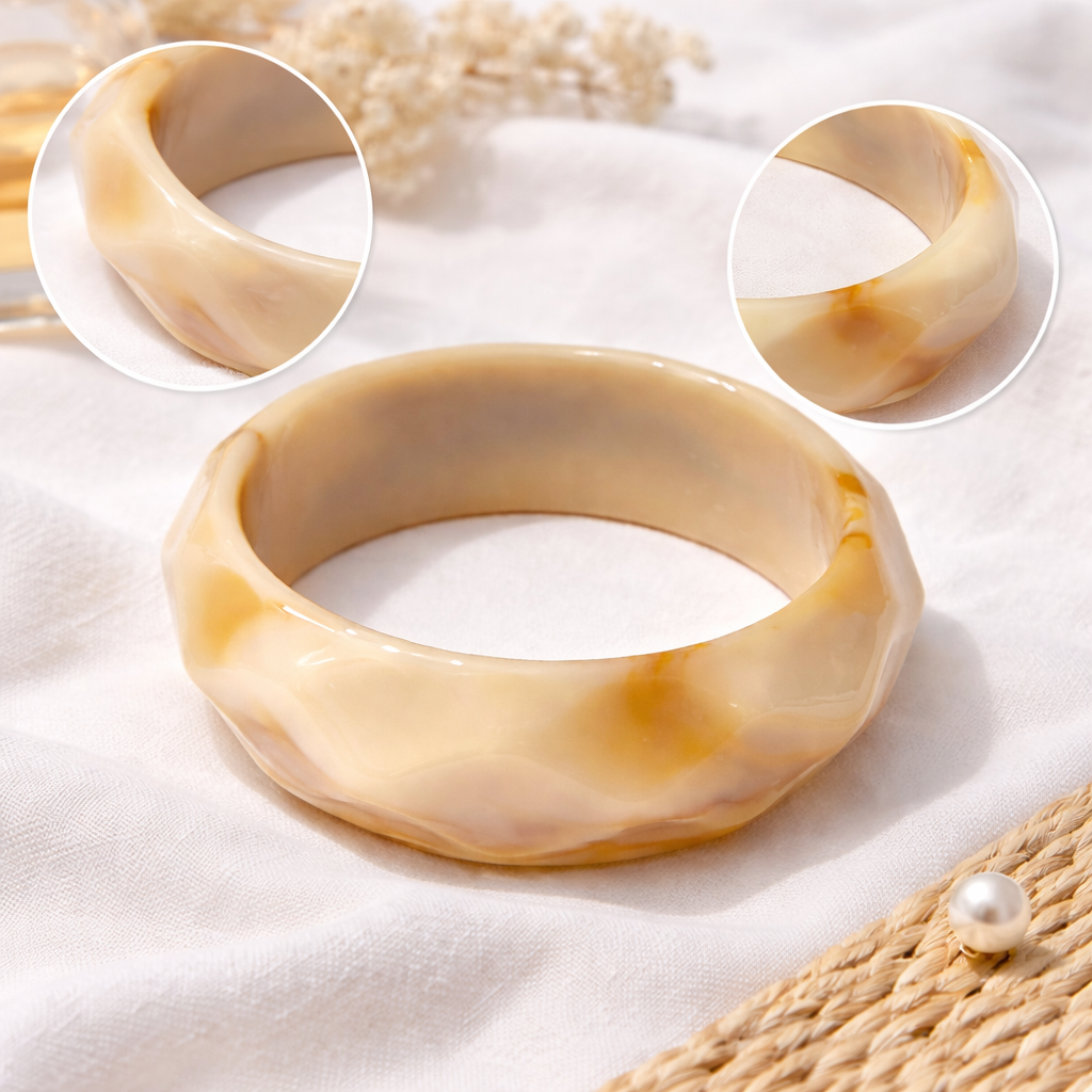 Faceted Resin Solid Bangle