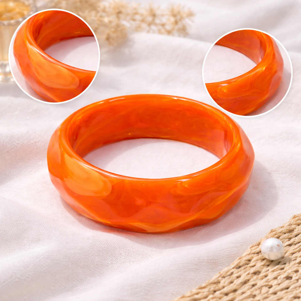 Faceted Resin Solid Bangle