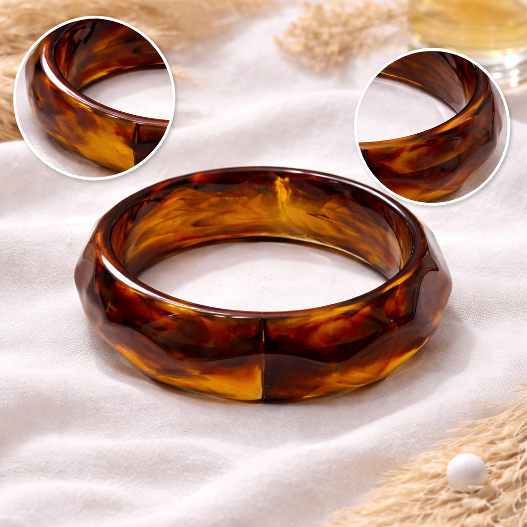 Faceted Resin Solid Bangle