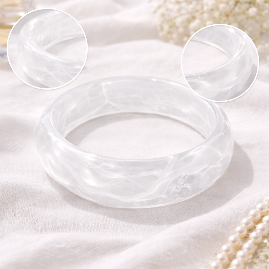 Faceted Resin Solid Bangle