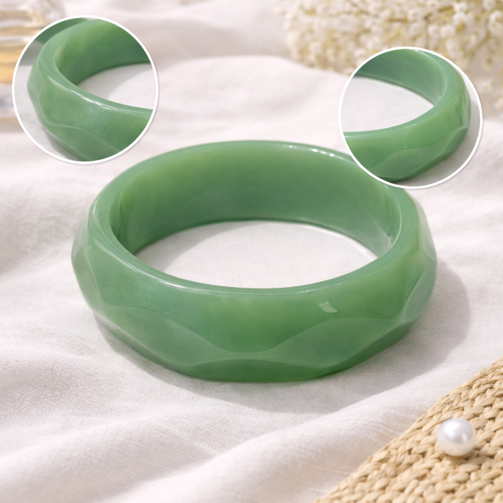 Faceted Resin Solid Bangle