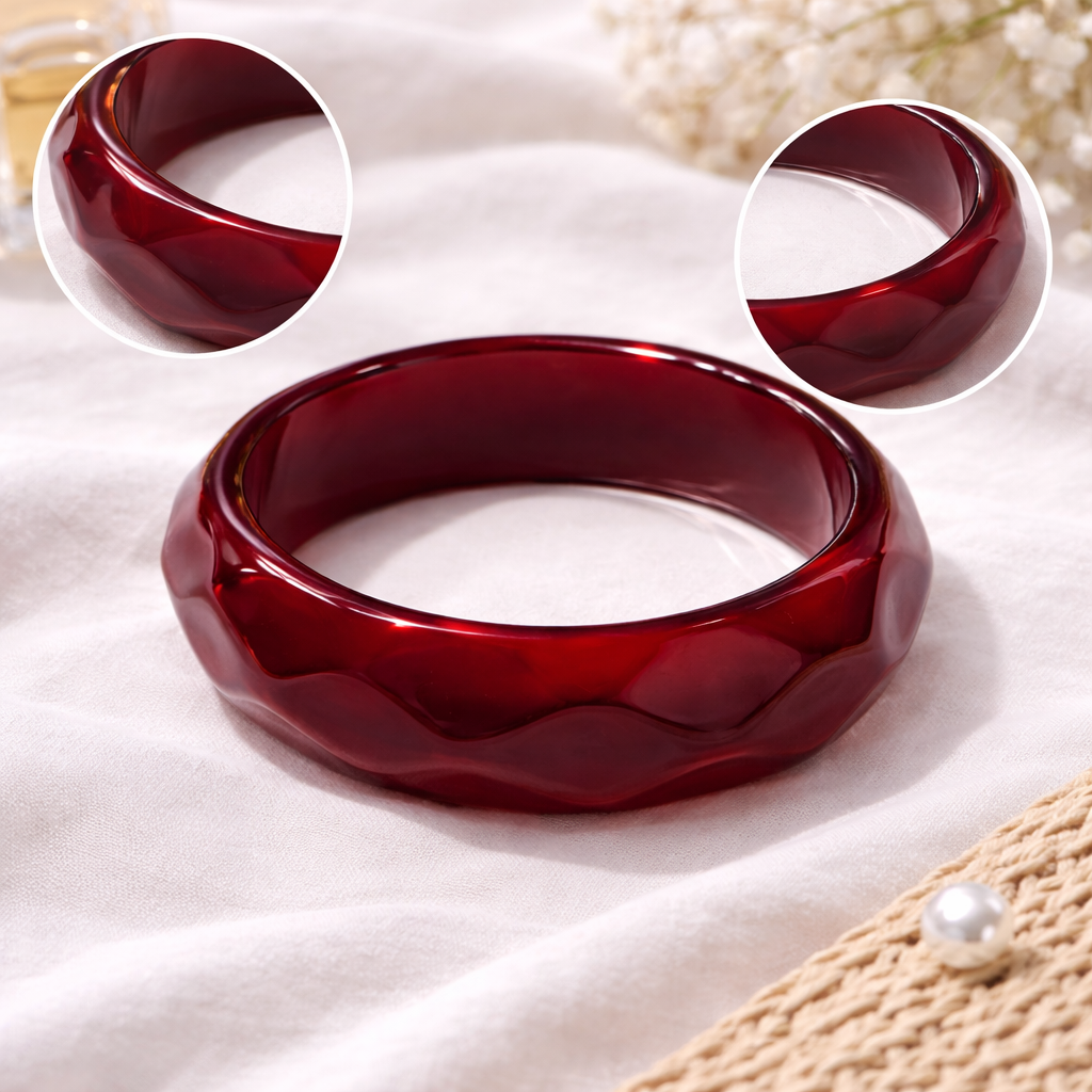 Faceted Resin Solid Bangle