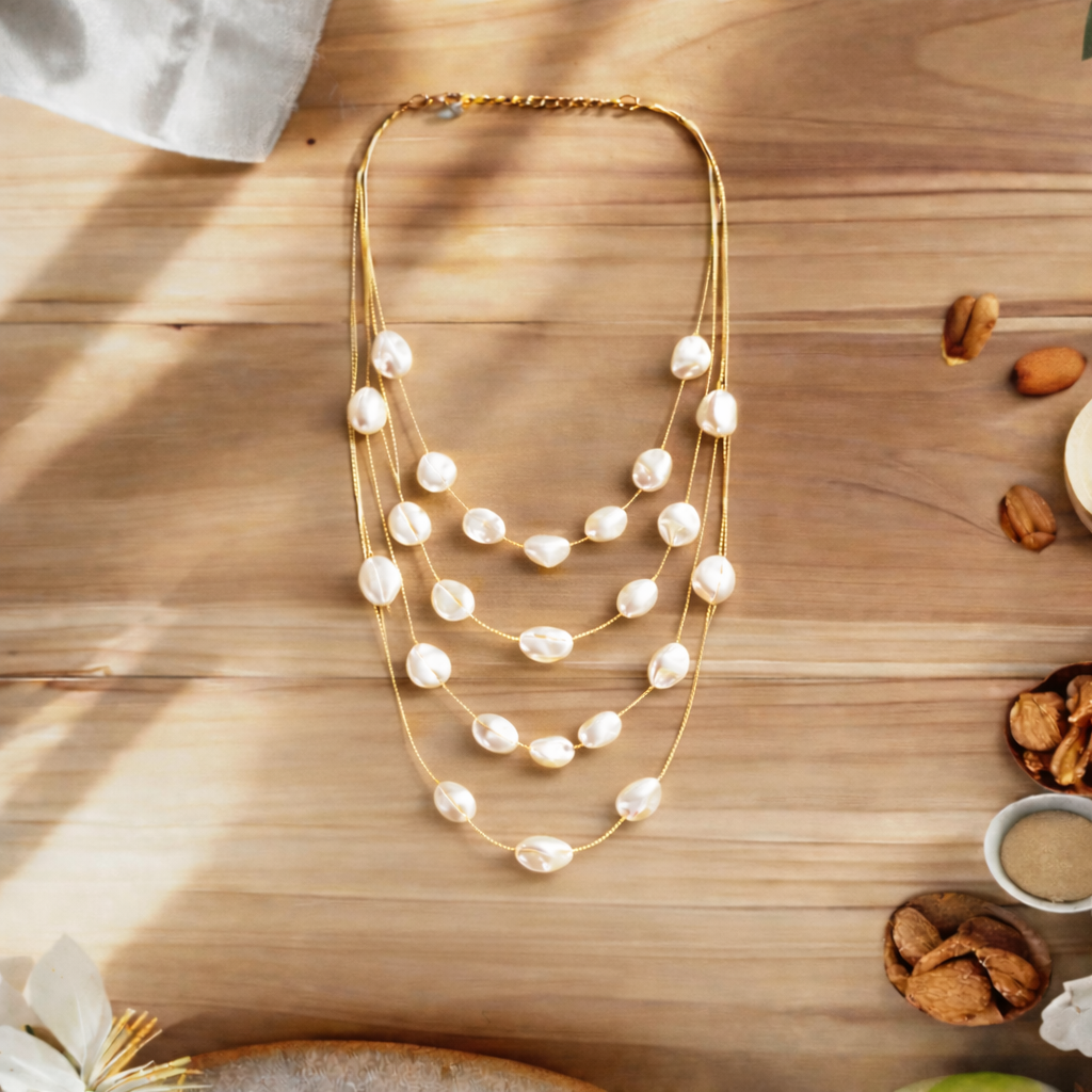 Multi Layer Pearl Style Bead Necklace