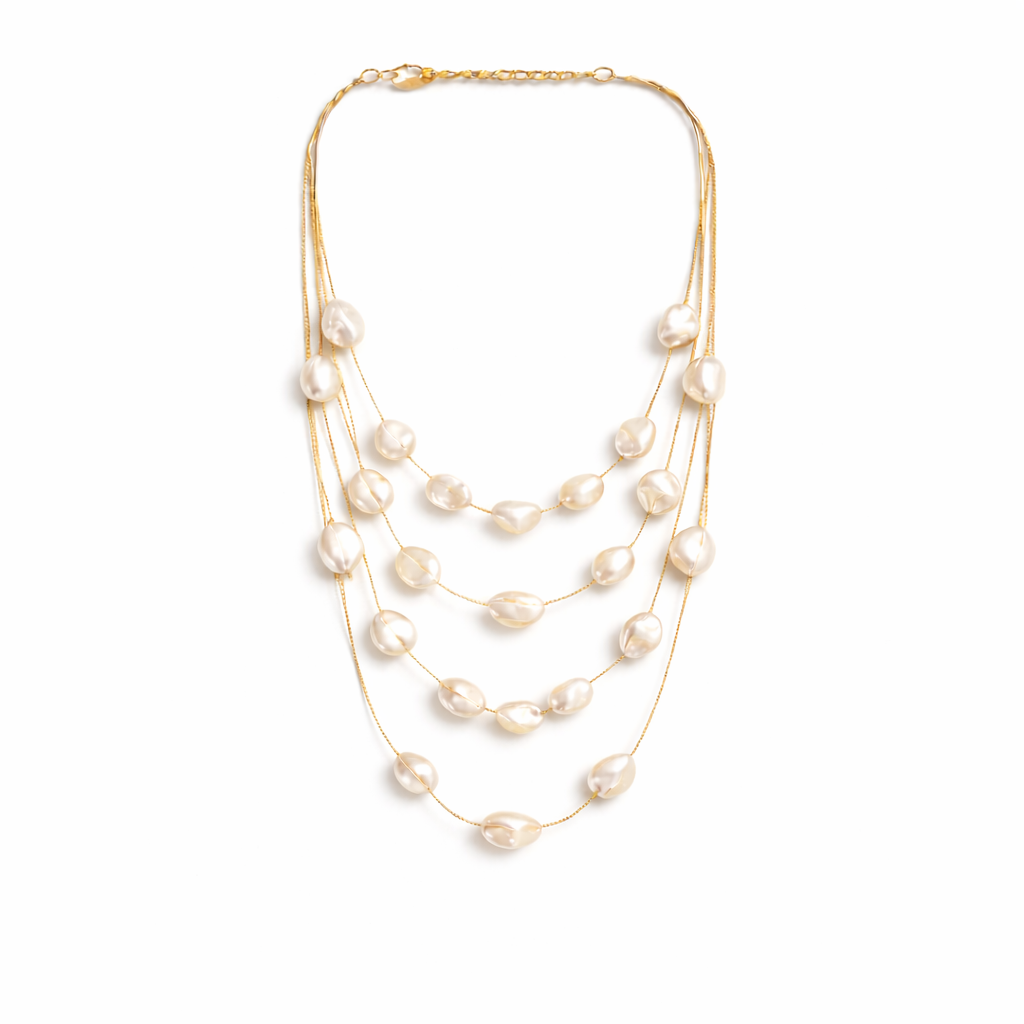Multi Layer Pearl Style Bead Necklace