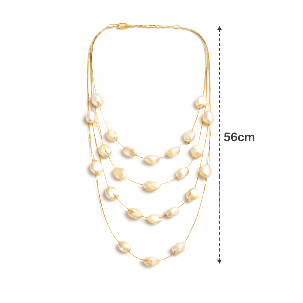 Multi Layer Pearl Style Bead Necklace