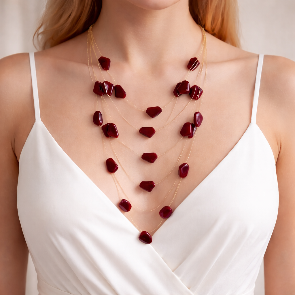 Multi Layer Geometric Stone Necklace