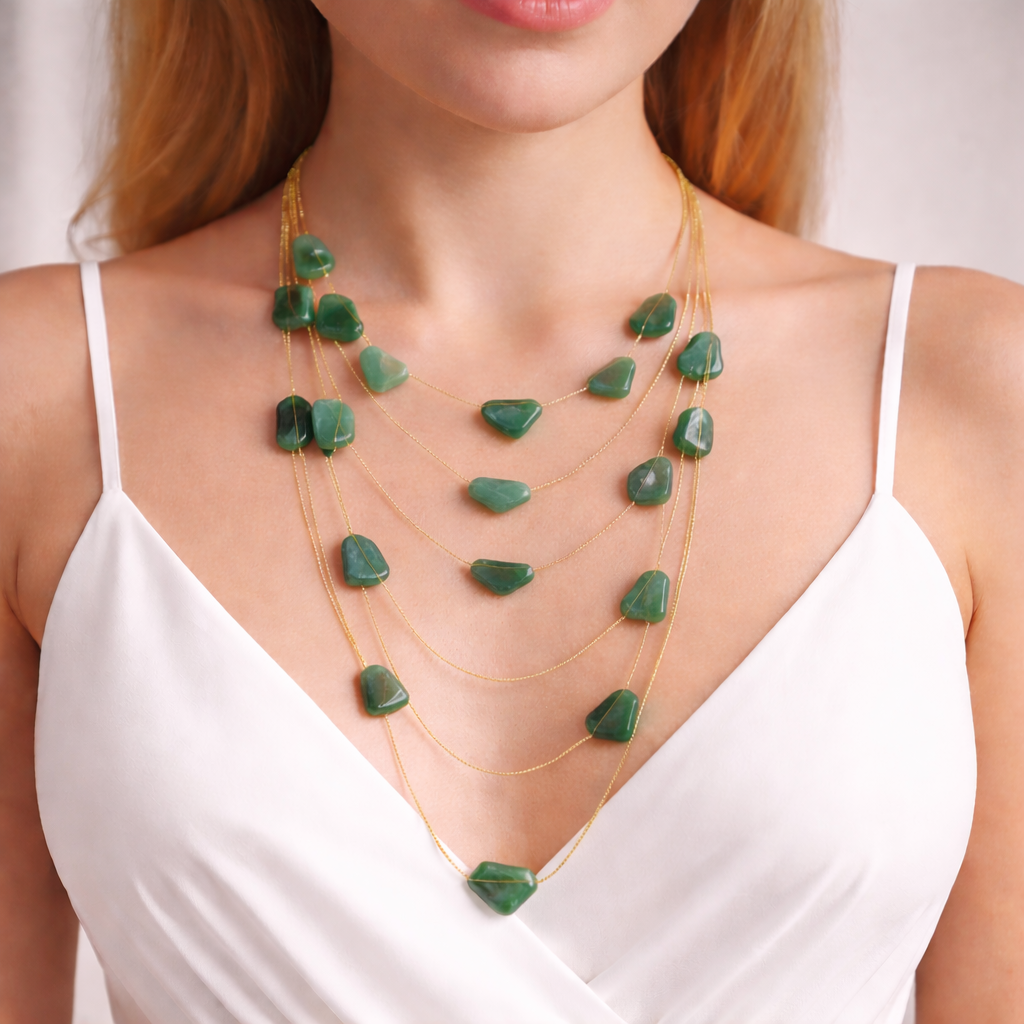 Multi Layer Geometric Stone Necklace
