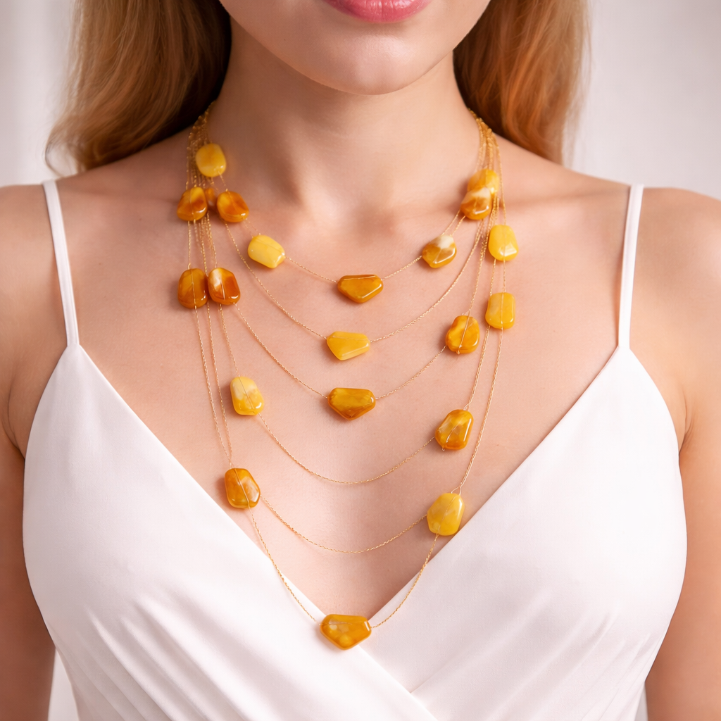 Multi Layer Geometric Stone Necklace