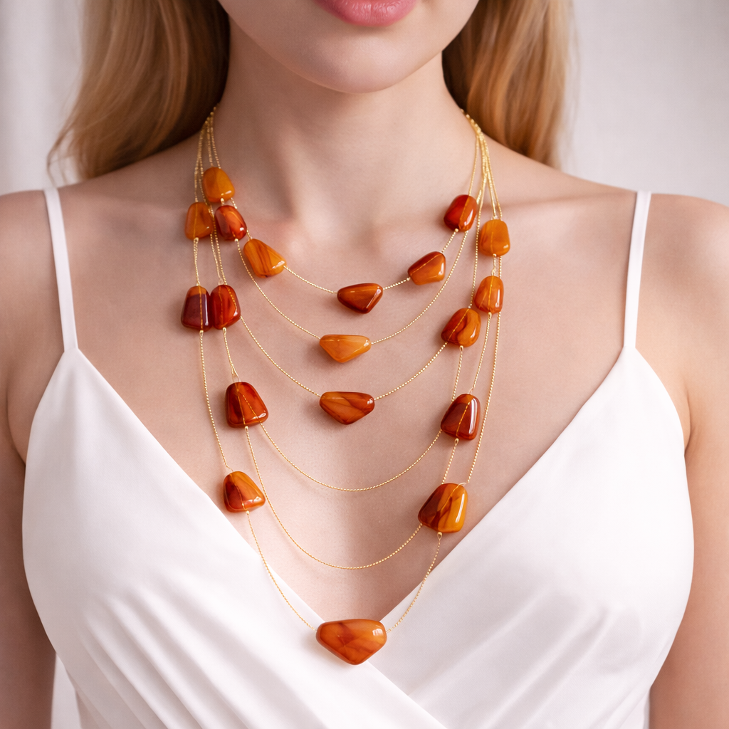 Multi Layer Geometric Stone Necklace