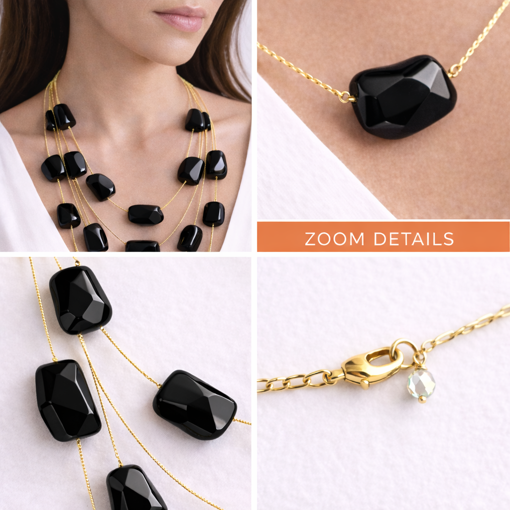 Multi Layer Geometric Stone Necklace