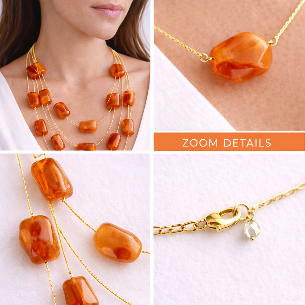 Multi Layer Geometric Stone Necklace