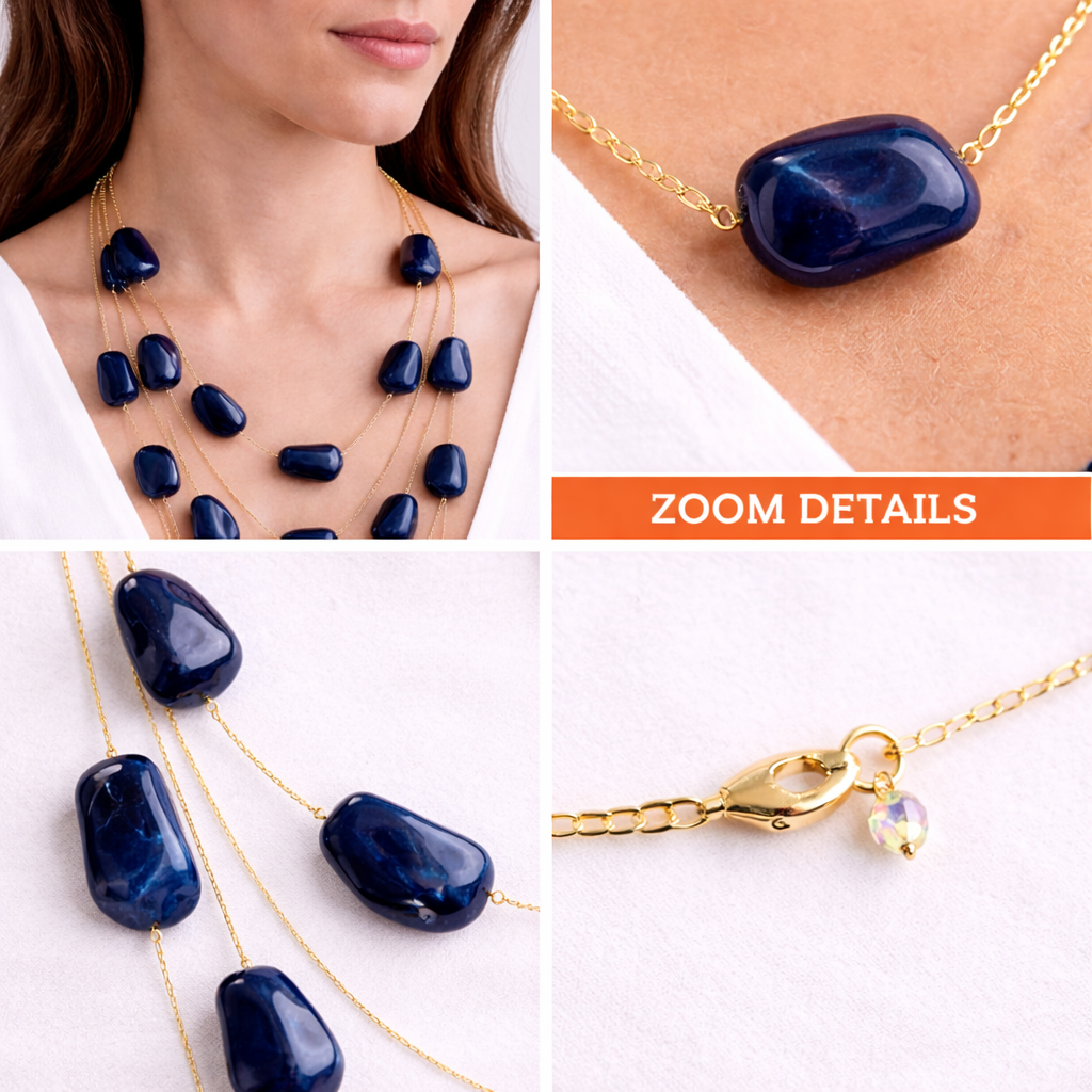 Multi Layer Geometric Stone Necklace
