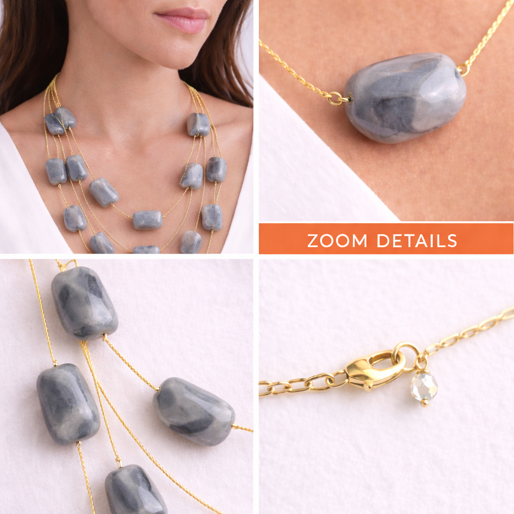 Multi Layer Geometric Stone Necklace
