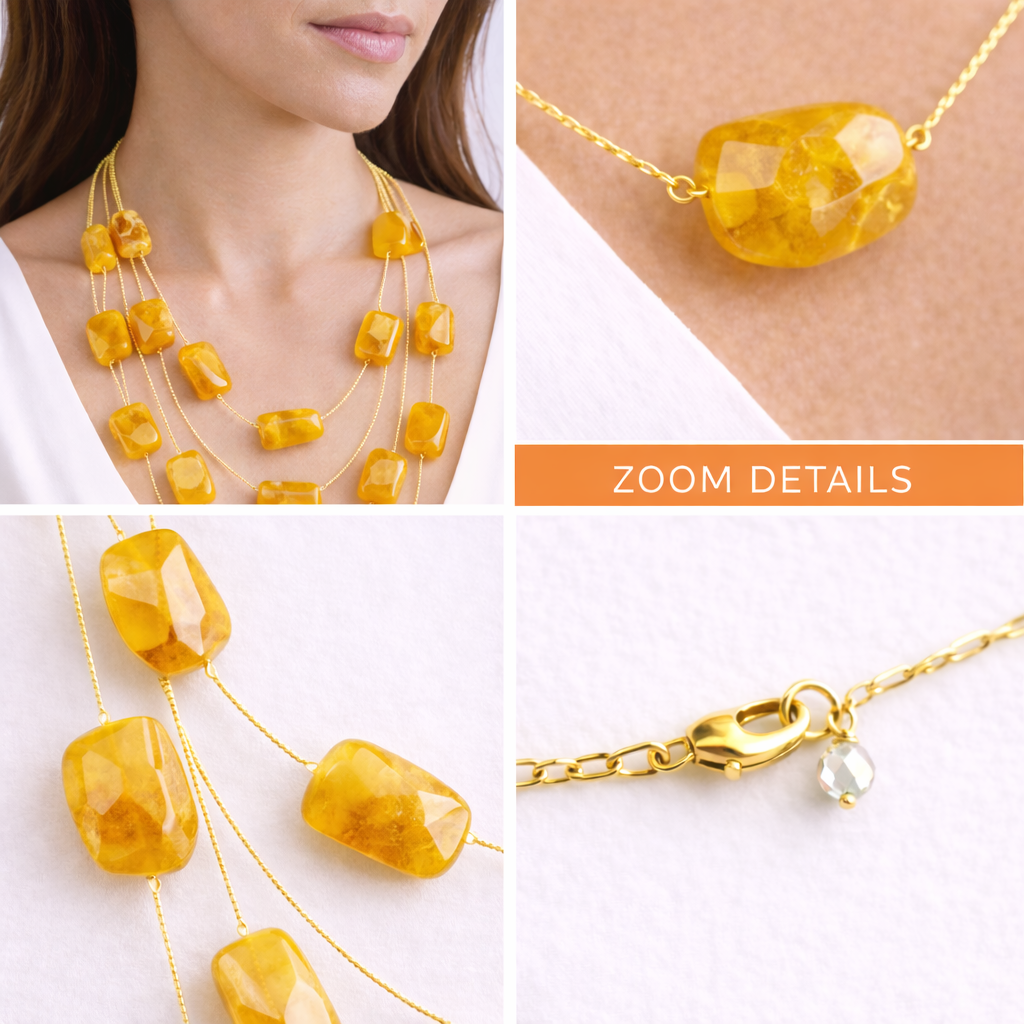 Multi Layer Geometric Stone Necklace