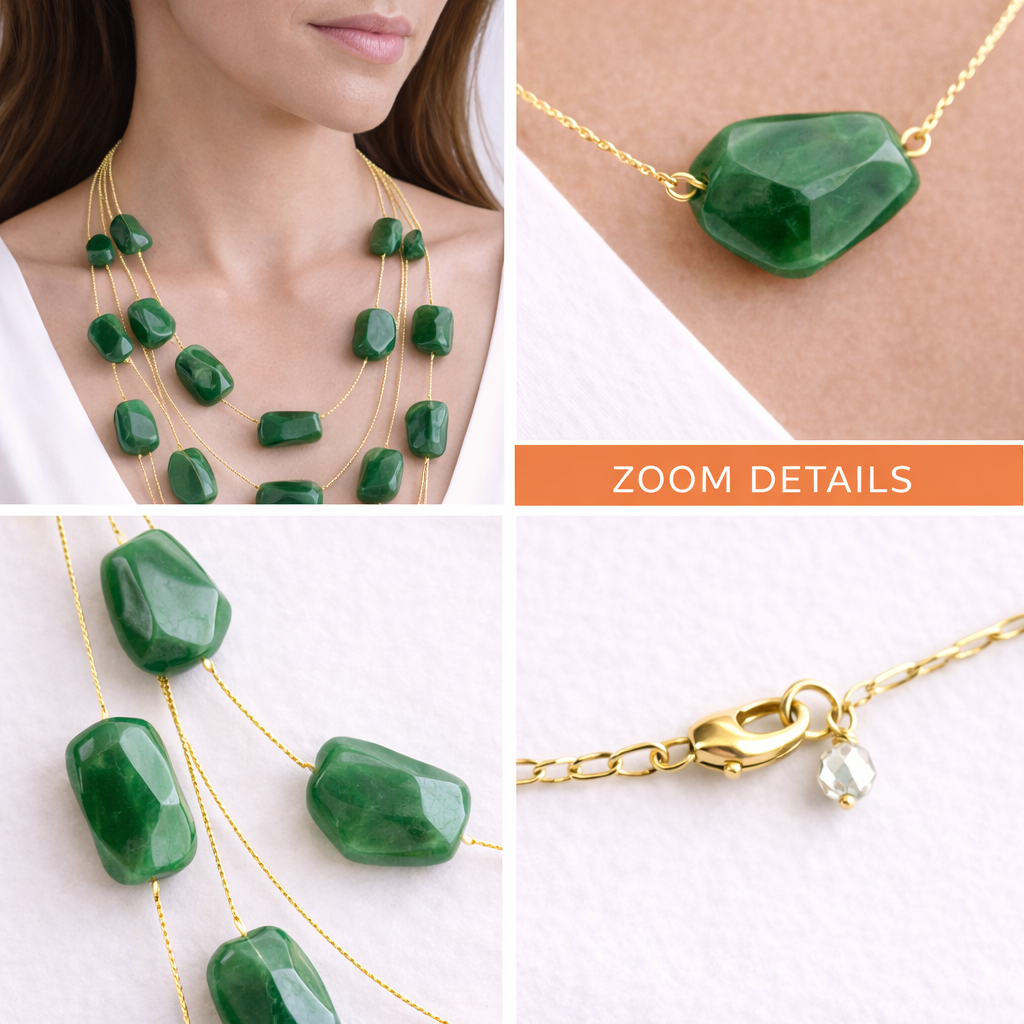 Multi Layer Geometric Stone Necklace
