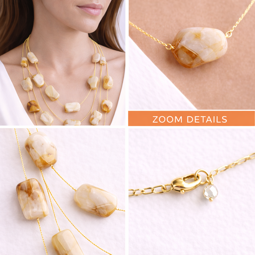 Multi Layer Geometric Stone Necklace