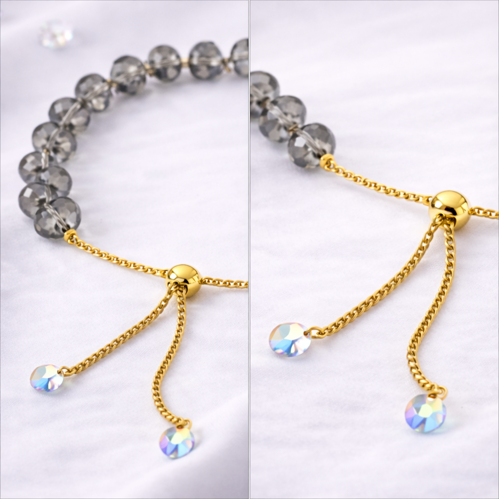 Elegant Gold-Plated Chain with Crystal Detailing