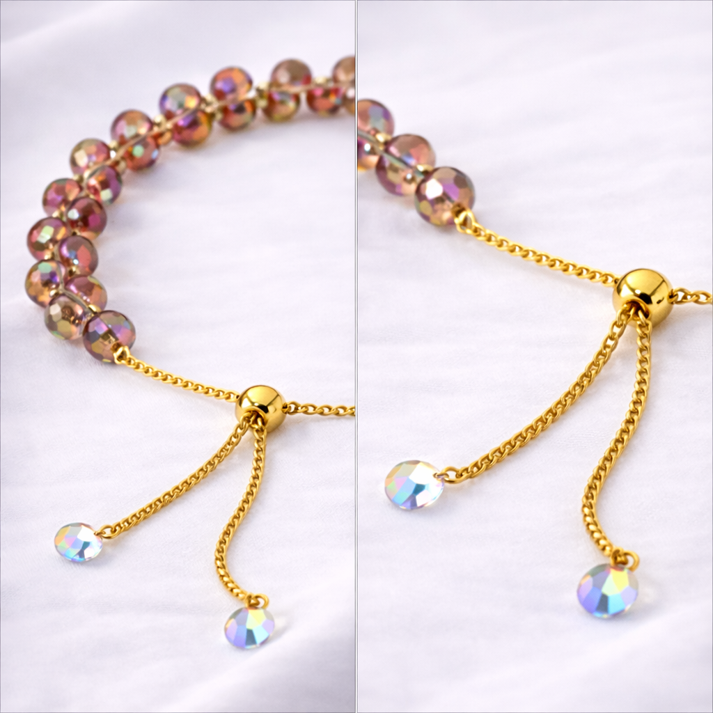 Elegant Gold-Plated Chain with Crystal Detailing