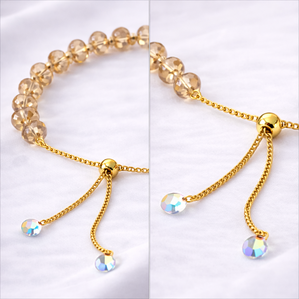 Elegant Gold-Plated Chain with Crystal Detailing