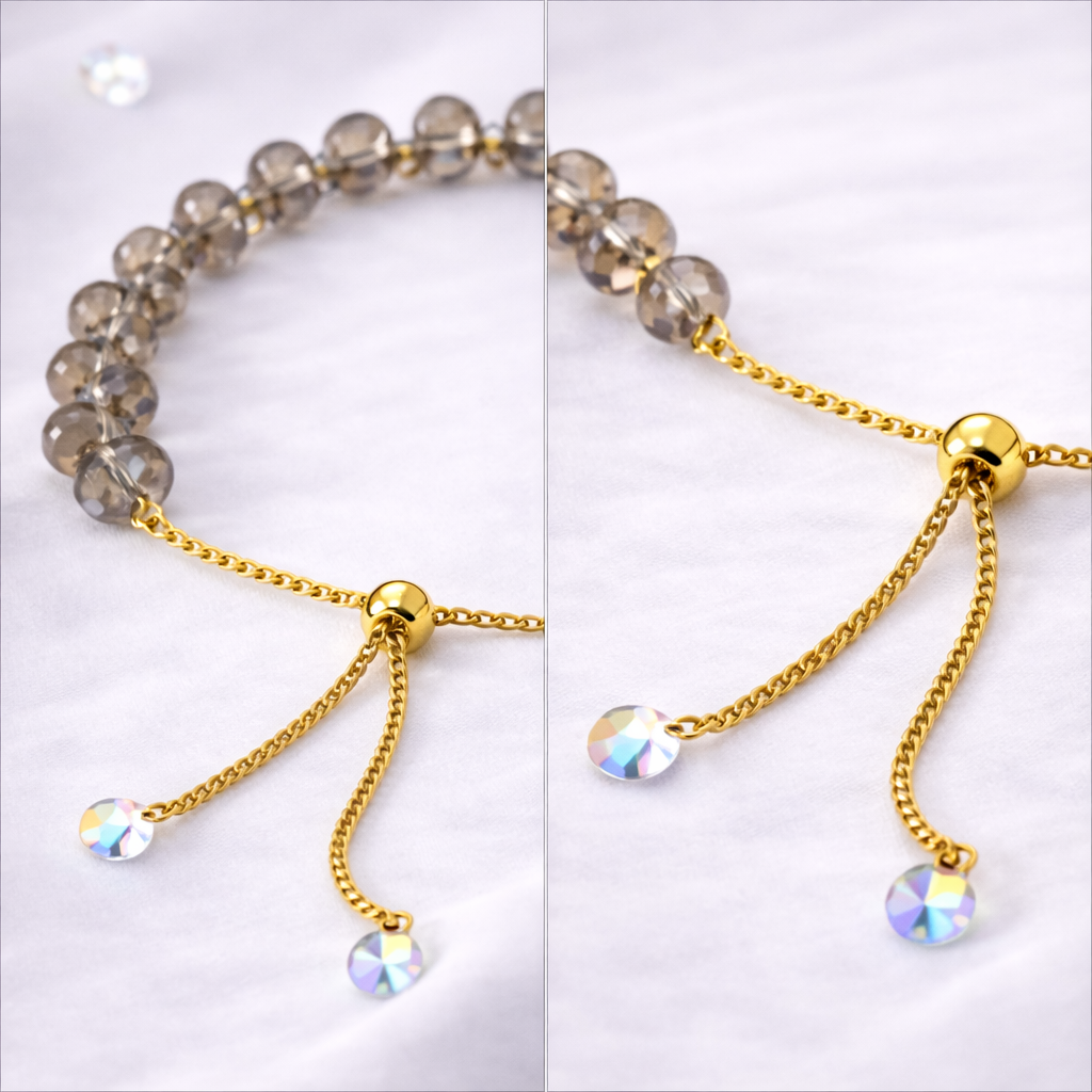 Elegant Gold-Plated Chain with Crystal Detailing