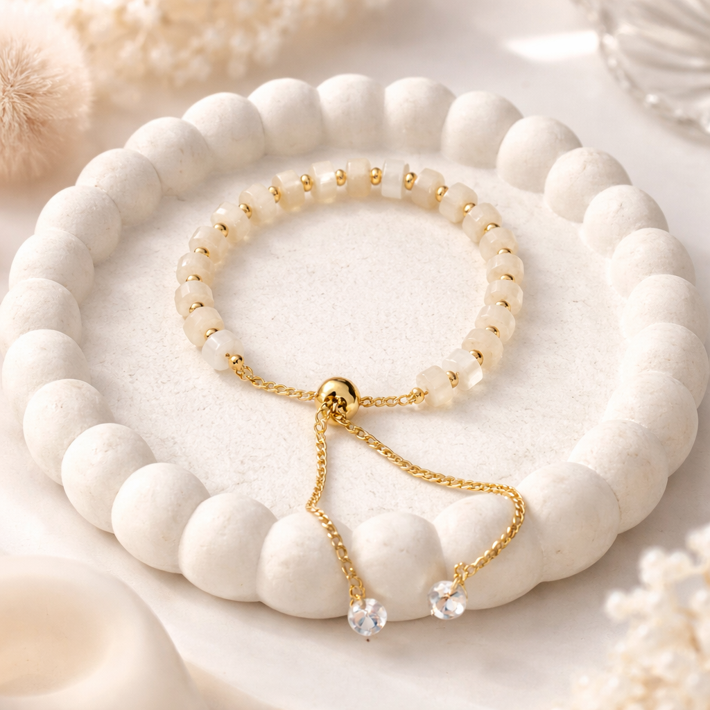 Adjustable Cylindrical Beaded Bracelet