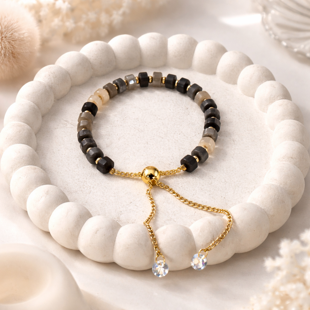 Adjustable Cylindrical Beaded Bracelet