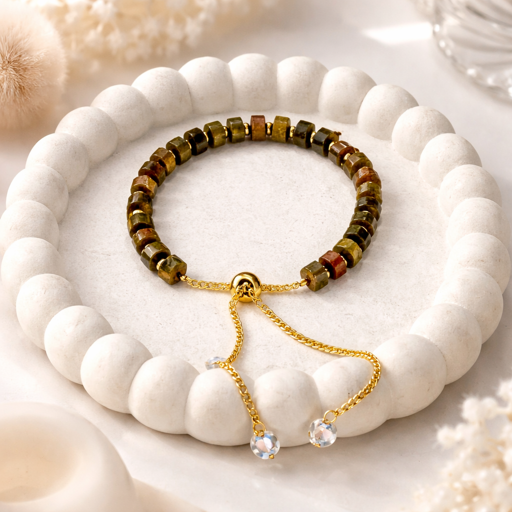 Adjustable Cylindrical Beaded Bracelet