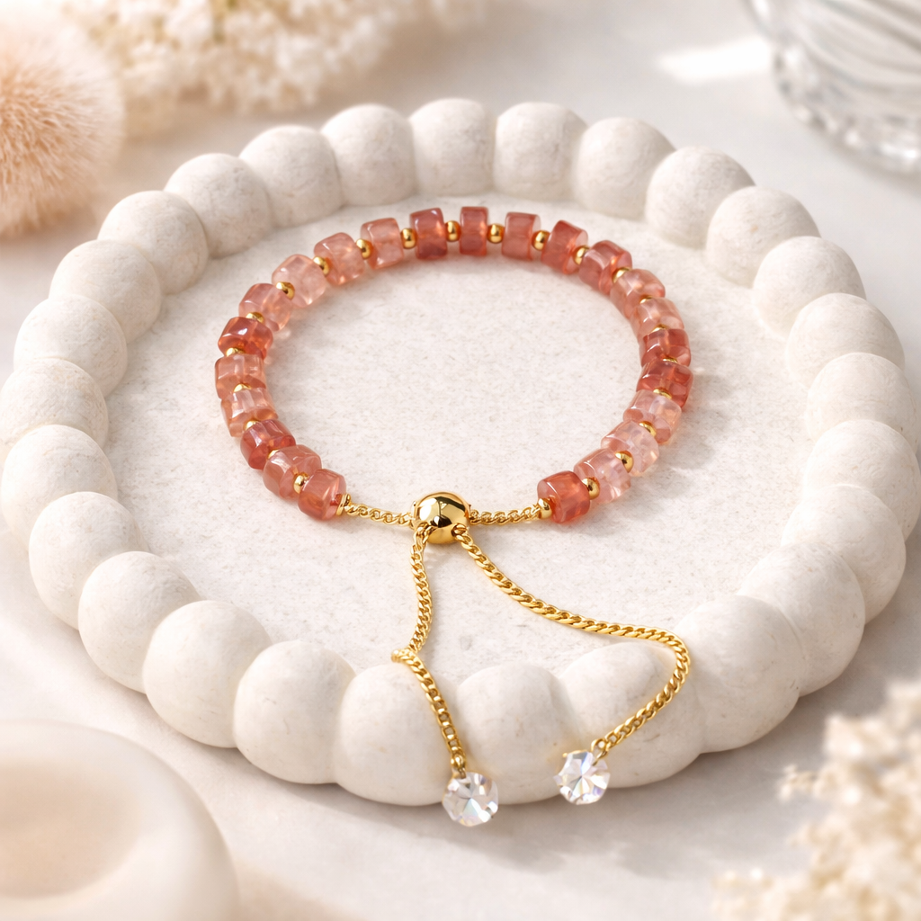 Adjustable Cylindrical Beaded Bracelet
