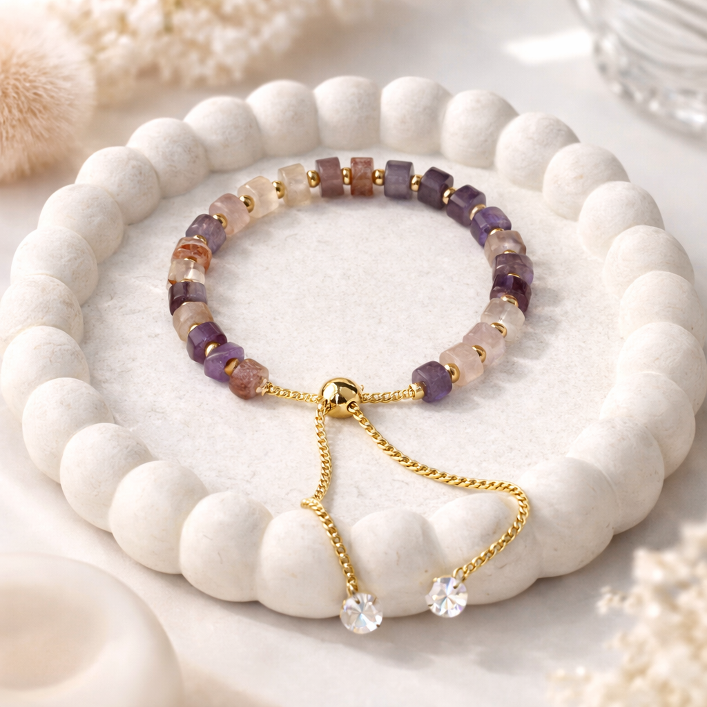 Adjustable Cylindrical Beaded Bracelet