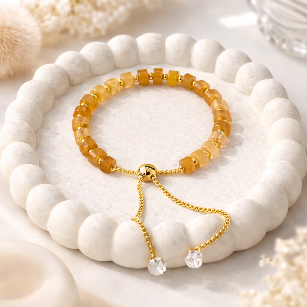 Adjustable Cylindrical Beaded Bracelet
