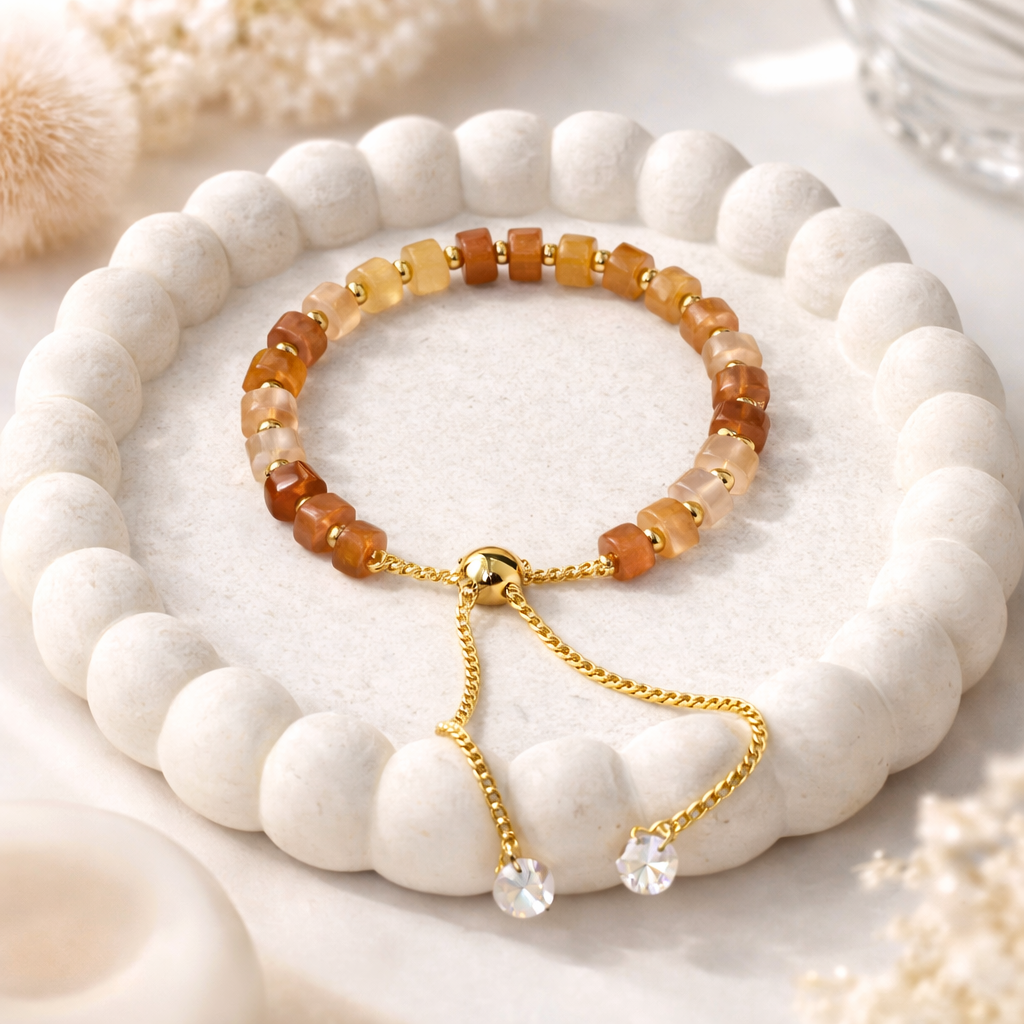 Adjustable Cylindrical Beaded Bracelet