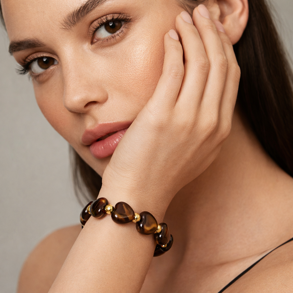 Glossy Segment Stretch Bracelet