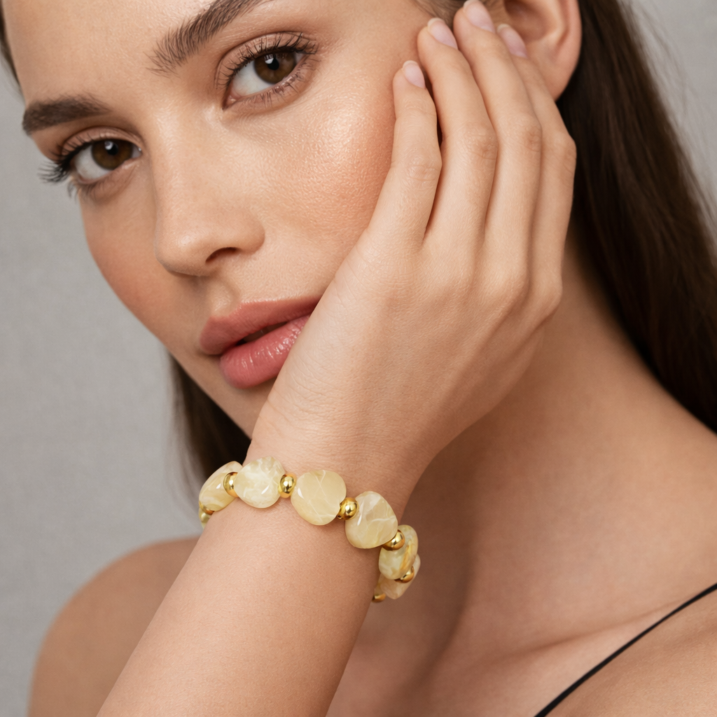 Glossy Segment Stretch Bracelet