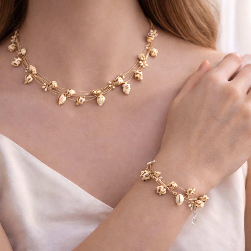 Elegant Gold Plated Necklace & Bracelet Set