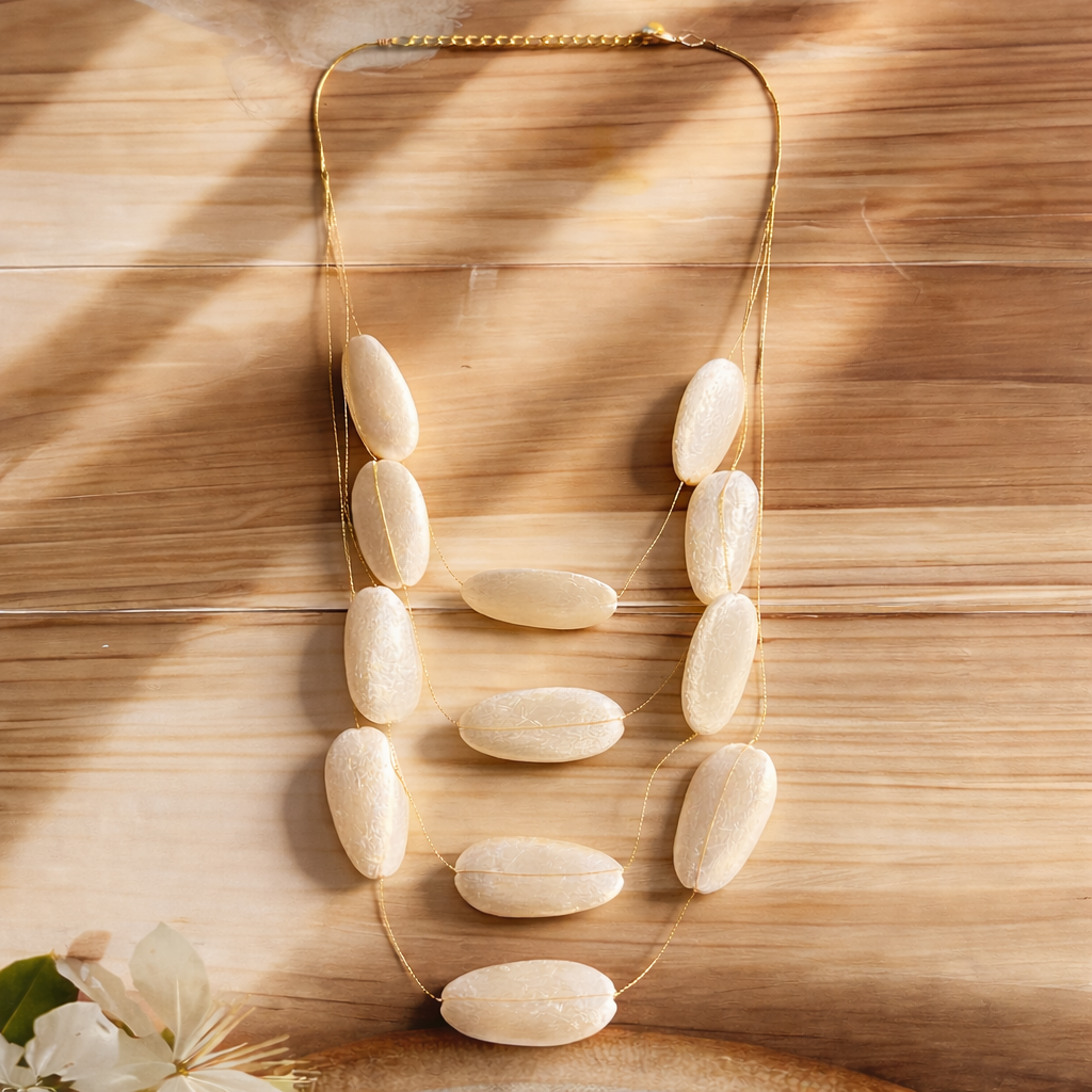 Multi Layer Oval Bead Necklace