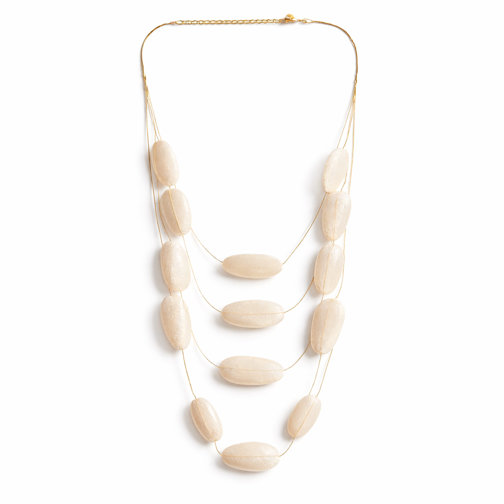 Multi Layer Oval Bead Necklace