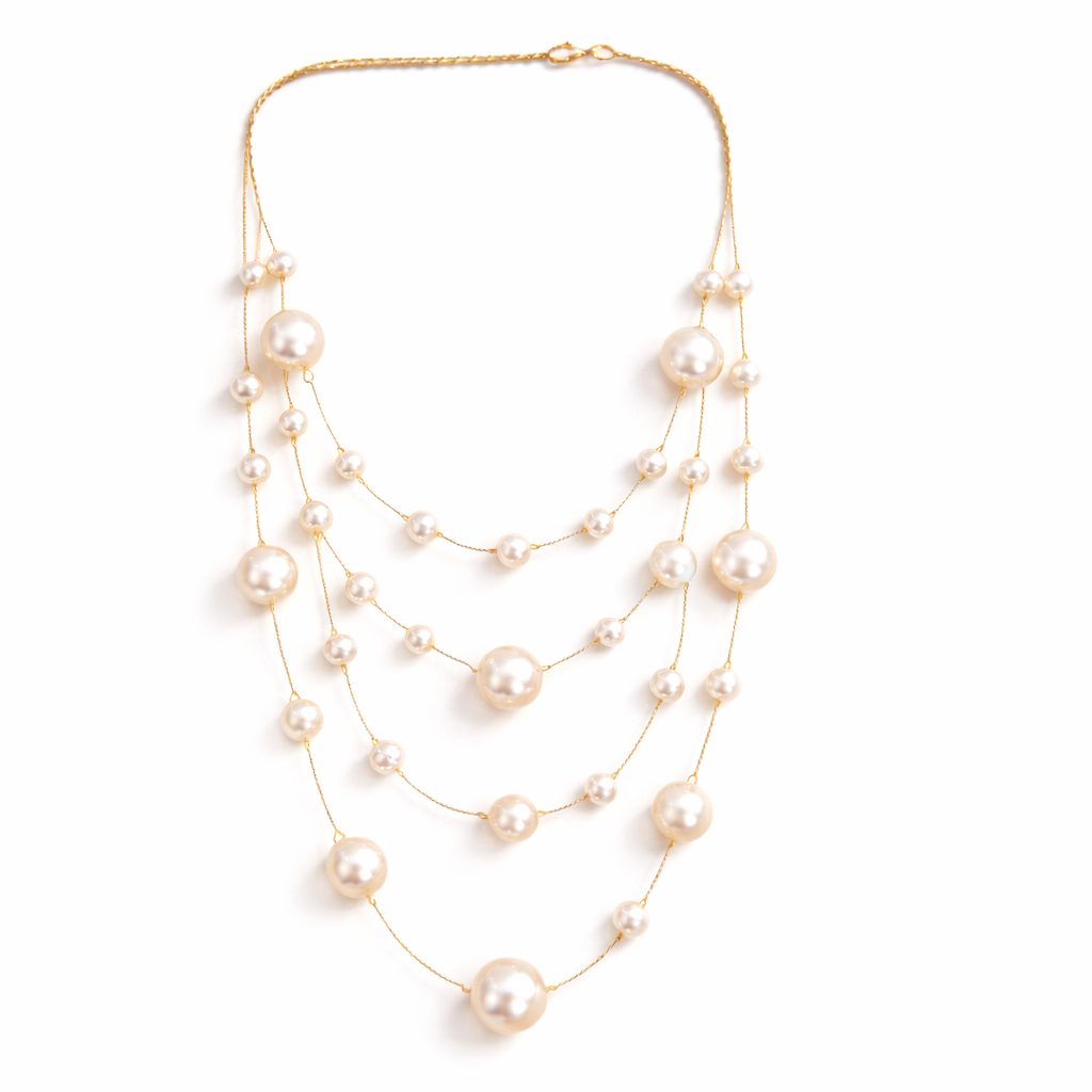 Multi Layer Pearl Style Bead Necklace