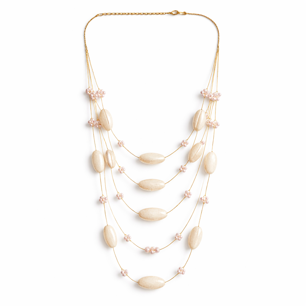 Multi Layer Shell Beaded Necklace
