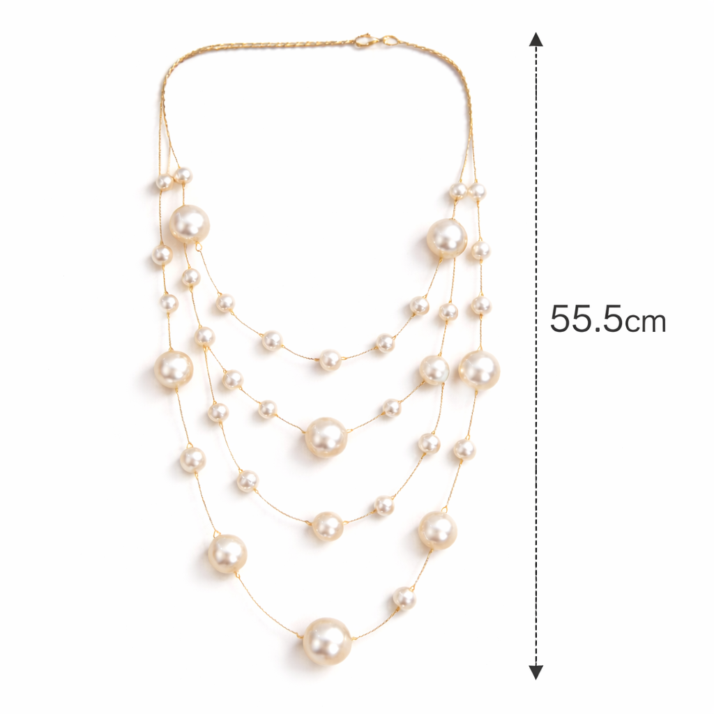 Multi Layer Pearl Style Bead Necklace