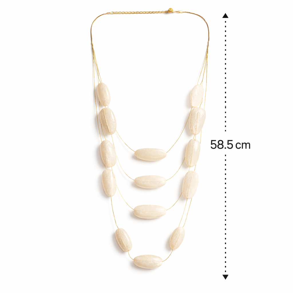 Multi Layer Oval Bead Necklace